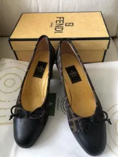 メ2986 FENDI フェンディ ズッカ柄 パンプス36.5㎝