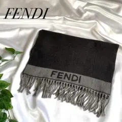 イタリア製 FENDI マフラー ロゴ ウール リバーシブル ユニセックス