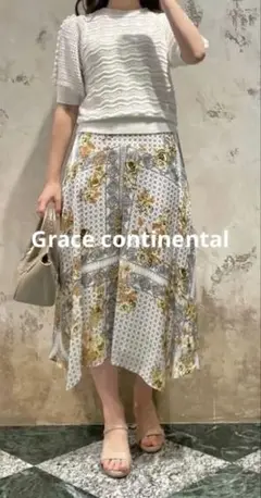 新品未使用タグ付GRACECONTINENTAL バンダナフラワープリントSK