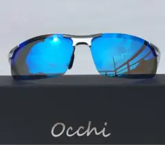 新品 OCCHI 偏光サングラス レンズUV400 軽量 ブルーミラー
