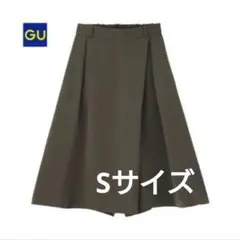 ▲GU レディース ガウチョパンツ スカーチョ カーキ S