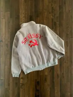 stussy/入手困難00s ソ連刺繍 バックプリントトラックJK グレー(L)