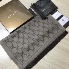 定価6万❗️GUCCIマフラー グッチマフラー グッチ マフラー ブラウンマフラー
