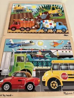 中古　Melissa & Doug 乗り物 ジグソーパズル 2点セット