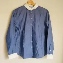 新品 アースミュージック&エコロジー バイカラー 長袖シャツ ブラウス M