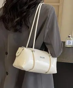 クロスボディレトロショルダーバッグ　白色