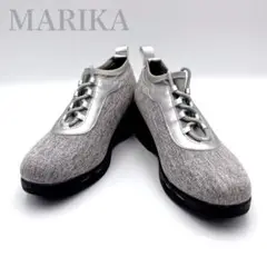MARIKA（マリカ）4Eダブルエア 履き口 ストレッチ グレー ウェッジソール