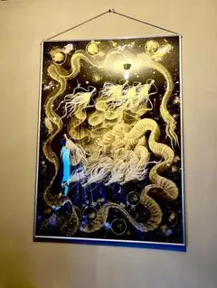 【九頭龍大権現】　開運　置物　龍神　アート　絵　一筆龍　A3サイズ 8b0bd80f8325f8d729f3190e0e15d3