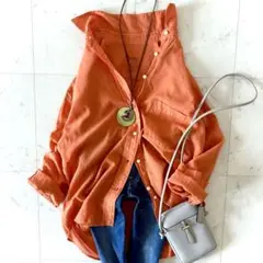美品 ヤヌーク YANUK コットンリネンシャツ 洗える オーバーサイズ 麻