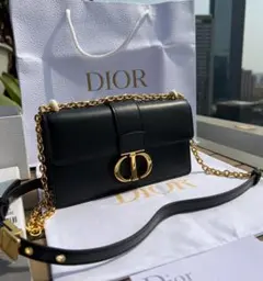 Dior ブラックレザー ショルダーバッグ