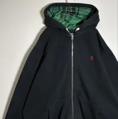 POLObyRalphLauren 刺繍ロゴ　裏起毛　ジップアップパーカー