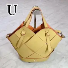 U（ユー）　リエールtisserメッシュトートバッグ　イエロー