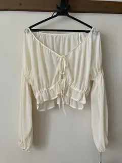 【新品】GRL 楊柳シフォンリボンボレロ　イエロー