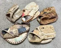 古い野球グローブ 5個セット