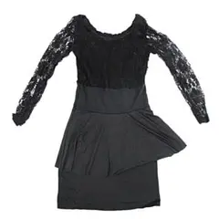 【新品】ブラックレース ワンピース 長袖