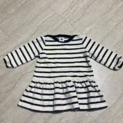 プチバトー ♡ベビー服♡女の子♡ボーダーワンピ♡春秋♡67cm