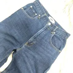 極美品 アズールバイマウジー ワイドストレートジーンズ M 濃紺 ハイウエスト
