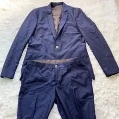 ZARA MAN スーツ セットアップ ウール ネイビー L 微光沢