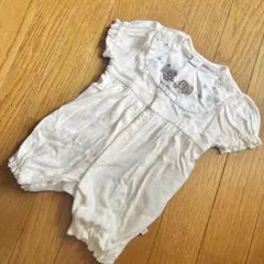スタイ付き　半袖ロンパース　ベビー50 60 わんわん物語　ディズニー 綿100