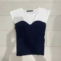 Heather ヘザー　ビスチェ風　カットソー