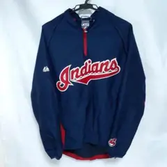 マジェスティック MLB インディアンス ワフー酋長刺繍 ナイロンジャケット