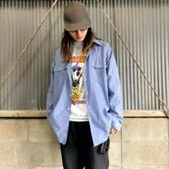 USA製 Dickies ディッキーズ 長袖 シャンブレーシャツ メンズL
