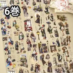 6巻 女性イラスト マスキングテープ