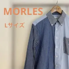 洋服の青山　モアレス　長袖　クレイジーパターン　ボタンダウンシャツ　ビームス