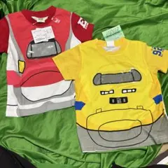 新幹線こまちとドクターイエロープリント Tシャツ 110cm2枚セット