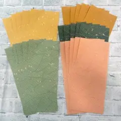 じ　一筆箋 葉紋箋 ５色　便箋 手紙　金箔様　和紙様　花柄　手紙　薄手