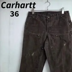 《希少》Carhartt　カーハート　ダブルニー　W36×30　ブラウン