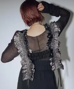 Ezick フリルハーネス シルバー/黒セット Multi-layered 2way フリルハーネス（サスペンダー）｜Ezick