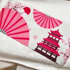 ゲーミングチェアマウスパッド 桜と扇子デザイン 90×40cm 日本