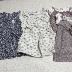 姉妹　お揃い　80 90 100 しまむら　H&M シューラルー　花柄