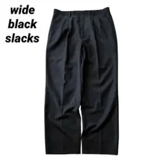00s stripe design black wide slacks M