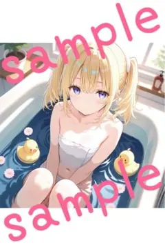 ☆548写真　ブロマイド　カード　2次元　アニメイラスト　美少女　水着　下着☆