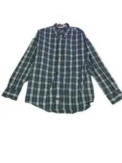 IZOD 緑青　チェック柄 長袖シャツ M ヴィンテージ　古着　30s