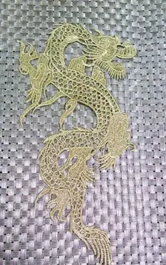 DX右向飛金昇龍【開運 】大型LG■ゴールデンドラゴン刺繍ワッペン■中日野球応援