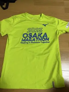 2023 大阪マラソン Mizuno シャツ 蛍光イエロー