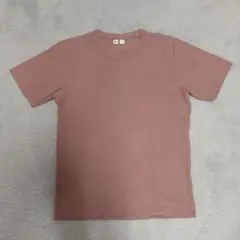 UNIQLO ユニクロユー くすみ あずき色 Tシャツ トップス 無地