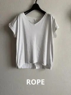 ROPE Vネック Tシャツ 半袖 ホワイト 38 バックスリット