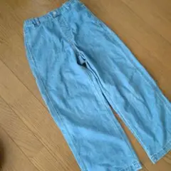 UNIQLO 140サイズ ストレートワイドパンツ ライトブルー