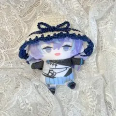 にじぱぺっと ぬい服 フリル付きバケハ （白×紺）
