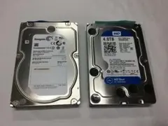 HDD 4TB 2台セット 計8TB ジャンク SATA WD Seagate