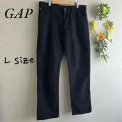 【美品】GAP ギャップ カジュアルパンツ ストレート 黒 ブラック L