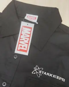 アイアンマン　マーベル　スタークインダストリーズ　刺繍付　ワークシャツ　メンズＭ