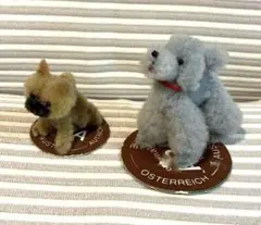 ハンドメイドの犬と猫のフィギュアセット　モールアート
