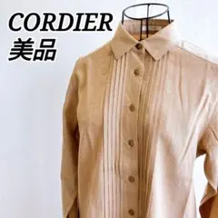 美品✨ コルディア シャツ プリーツ 長袖 タック レギュラーカラー 綿混