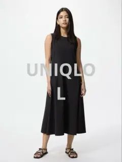 UNIQLO ユニクロ ウルトラストレッチワンピースノースリーブ ブラック L
