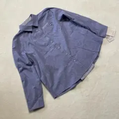 ⭐️elegance⭐️新品 ブルーシャツ 天然繊維100％ ワンポイント